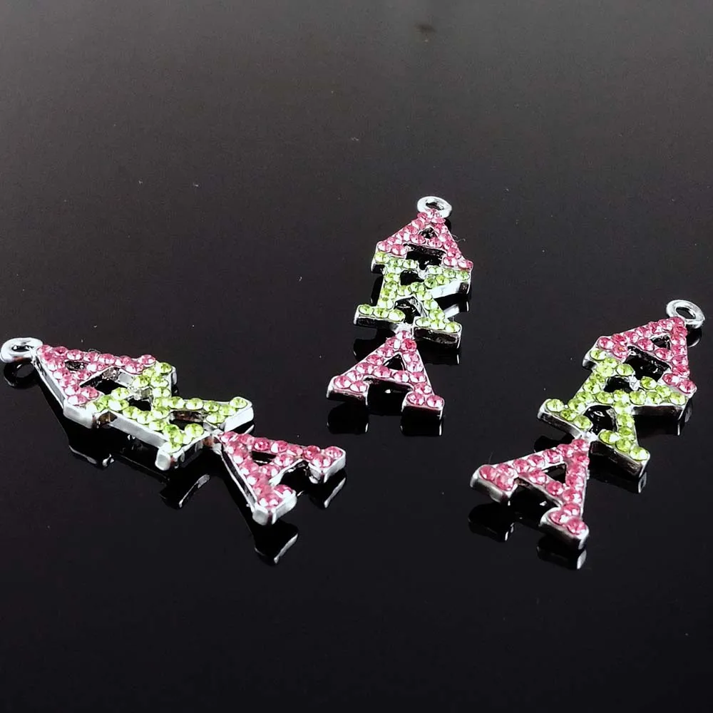 

rhinestone crystal inlaid metal Greek letter Sorority AKA symbol charm