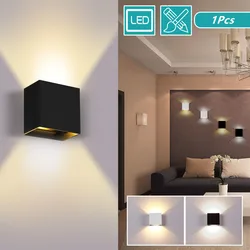 6w 12w Led Wall Lamp Ip65 Waterproof Indoor & Outdoor Aluminum Wall Light Surface Mounted Cube Garden Porch Sconce Home Decor