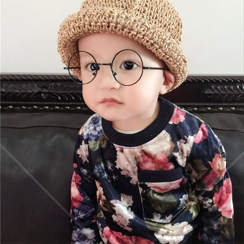 

Kids Retro Round Children Metal Glasses Frame Decoration Children Plain EyeGlasses Solid Color Stainless Steel Glass Frames x