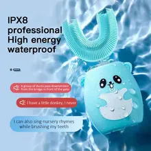 

New Smart Electric Toothbrush Kids Silicon Automatic Ultrasonic 360 Degrees cleaning voice Tooth Brush Cartoon Pattern Children