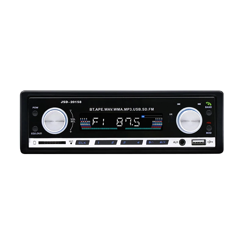 TOSPRA JSD-20158 auto Stereo 1 Din Car Radio 12v bluetooth V2.0 FM Aux Input Receiver Car Audio SD USB MP3 MMC WMA