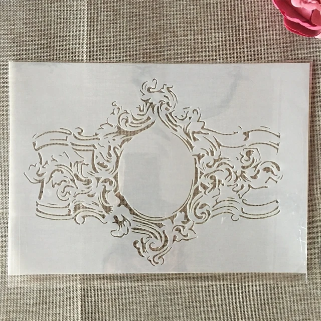 A4 29cm Rose Flower Garland DIY Layering Stencils Wall Painting Scrapbook  Coloring Embossing Album Decorative Template