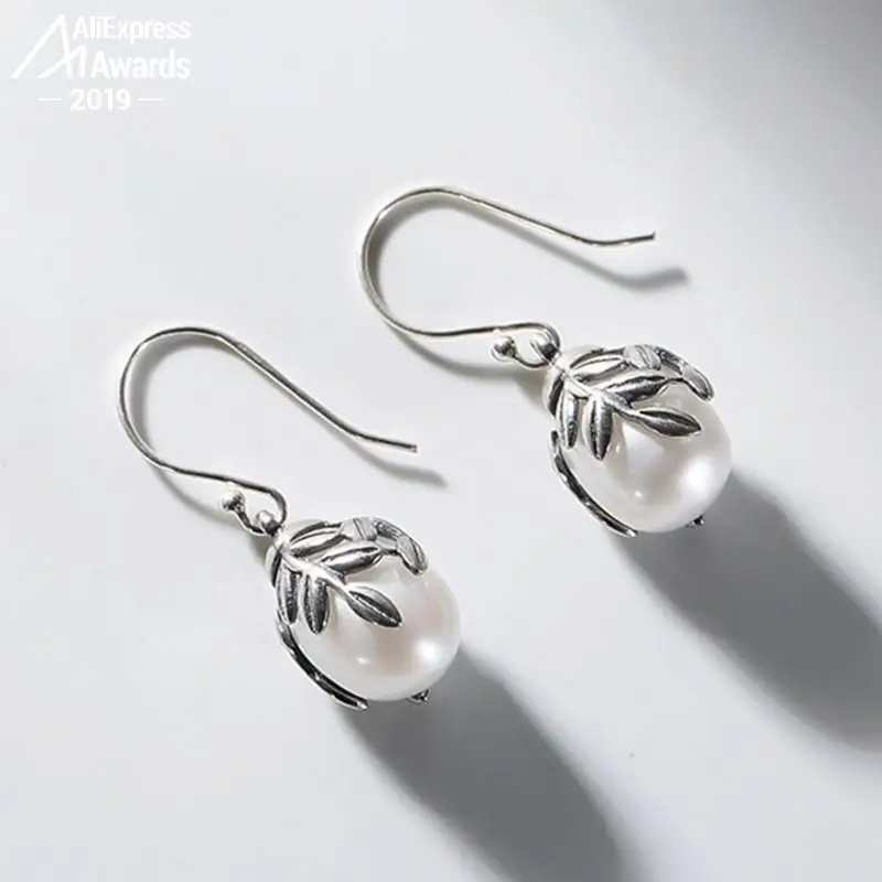 Женские серьги-подвески из серебра 925 пробы с натуральным жемчугом | Украшения и