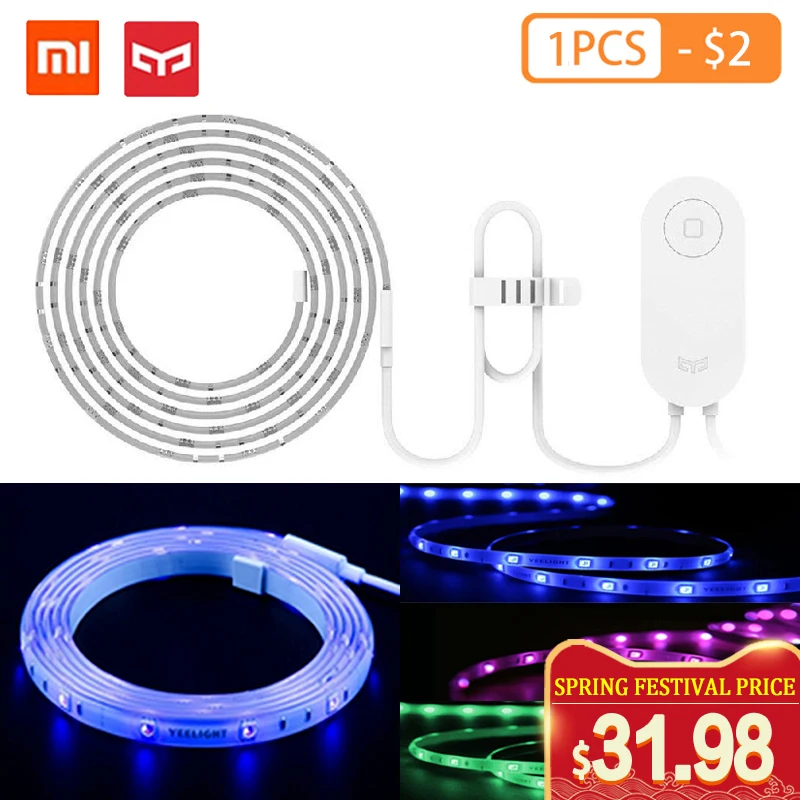 Йи светильник цветная (RGB) Светодиодная лампа 2 м умный полосы для Mi Home приложение