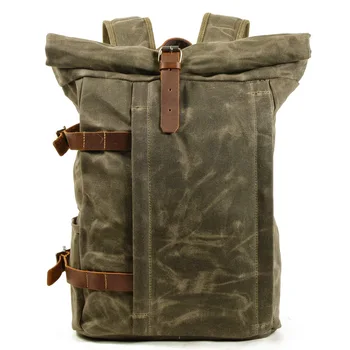 

Brown color top quality canvas men backpack Outdoor Hiking Climbing Camping Large Capacity backpack for male 200820-96
