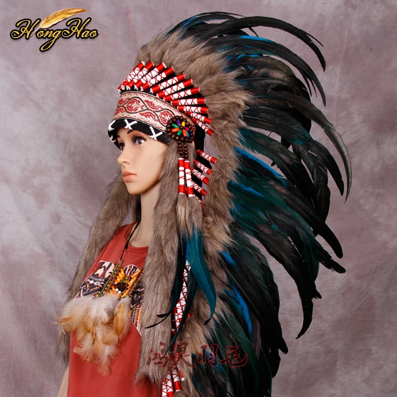 turquoise Indian Headdress feather 