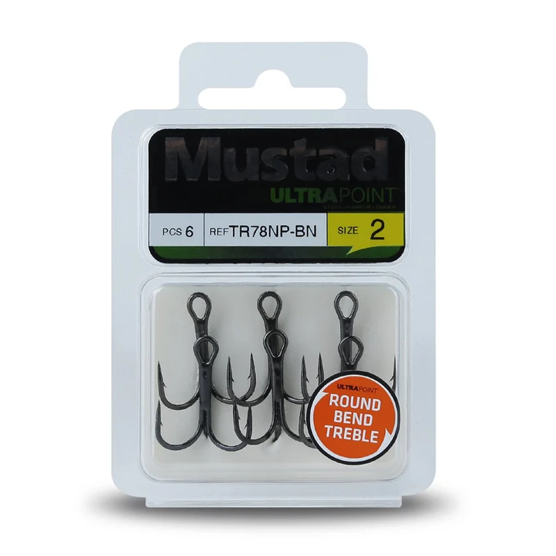 Mustad TR78 KVD ELITE ROUND BEND TREBLE HOOK - 1X Strong for Big Species In  Both Fresh-and Saltwater Ultrapoint Treble Hook