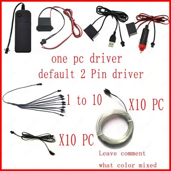 

1to10 Flexible Neon Led EL Wire Light 1-5M Rope Tape Cable Strip LED Car Waterproof Sewing Edge Car Styling Tube USB Flex