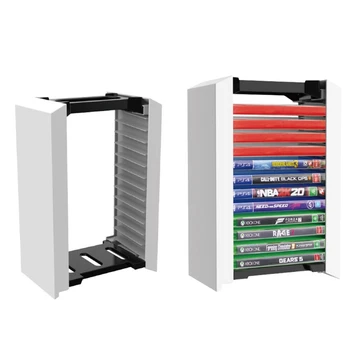 

1 Pc Host Disc Double-layer Storage Box Holder Game Disk Tower Vertical Stand Can Store 12 Game Discs For PS5 Switch XboxOne