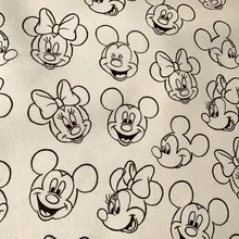 Мультяшный Микки Маус водонепроницаемый лоскутный хлопок холст ткань швейная подушка для сумки Diy скатерть-занавеска диван 91 см* 145 см