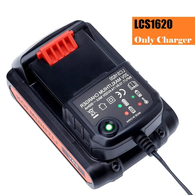 LCS1620 Li-ion for BLACK & DECKER Rechargable Battery Charger 20V for  LBXR20 LB20 LBX20 LBX4020 LB2X4020 - AliExpress