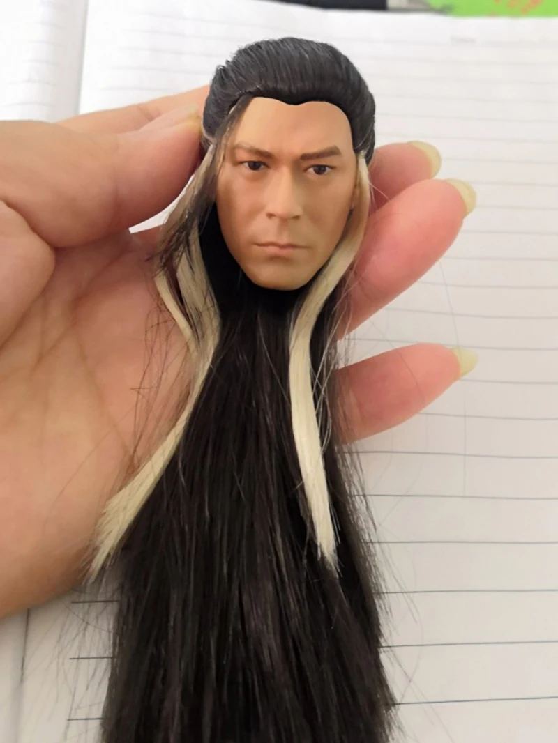 1/6 весы Condor Heroes yang Guo Луи КОО Мужская голова скульптура древние длинные волосы резьба 2 лица коллекционные игрушки аксессуары