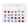 Crystal Stud Earrings Set With Card Zircon Balls Love Flowers Earrings Women Imulated Pearl Earring Kit Wedding Bride  Jewelry 6