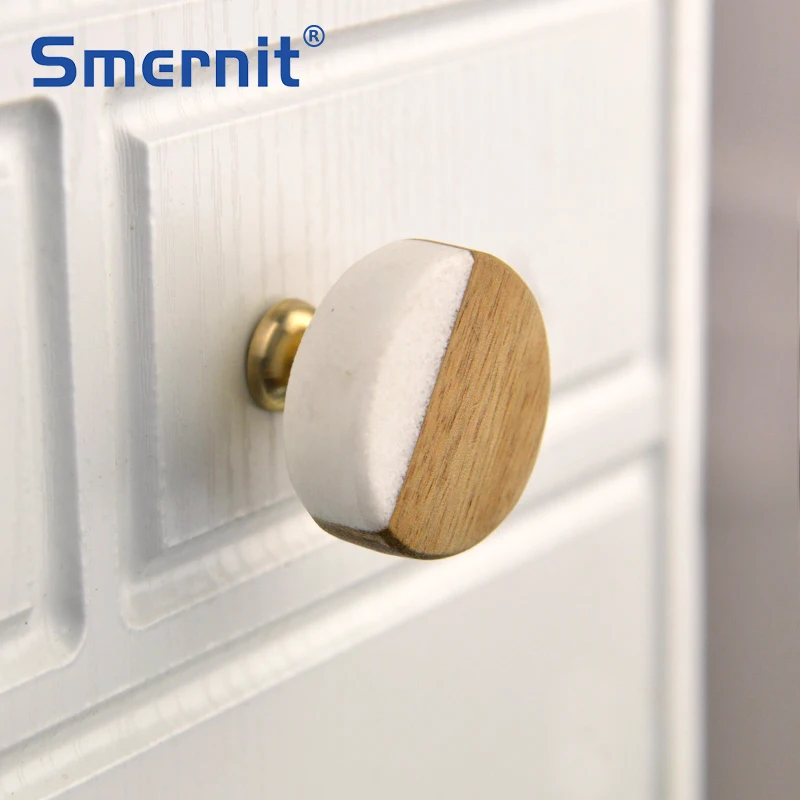 Brass Marble Wood Furniture Handles Stylish Kitchen Cabinet Pulls Knobs Drawer Door Handles and Knobs Decoration