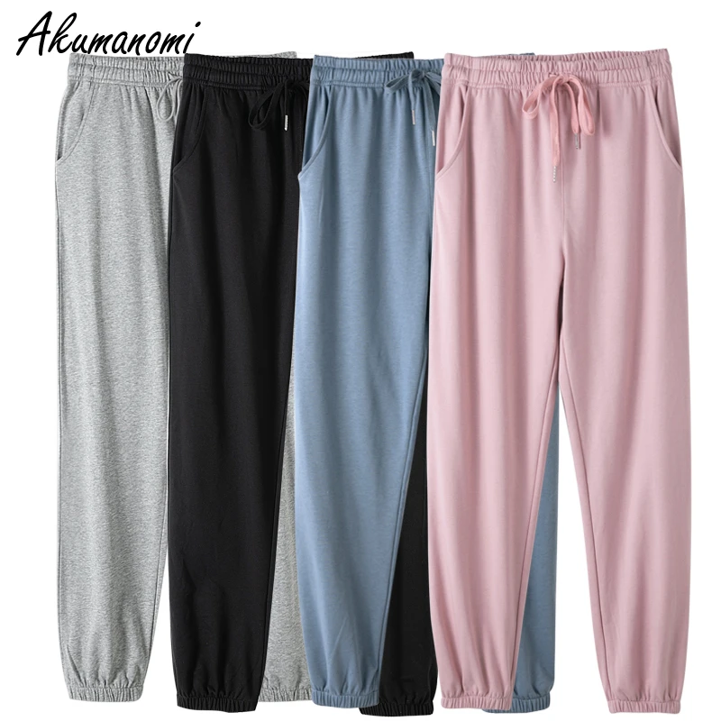korean style plus size 7xl 6xl 5xl 4xl 3xl xxl black gray pink blue sport trousers women high waist pants momen sweatpants baggy