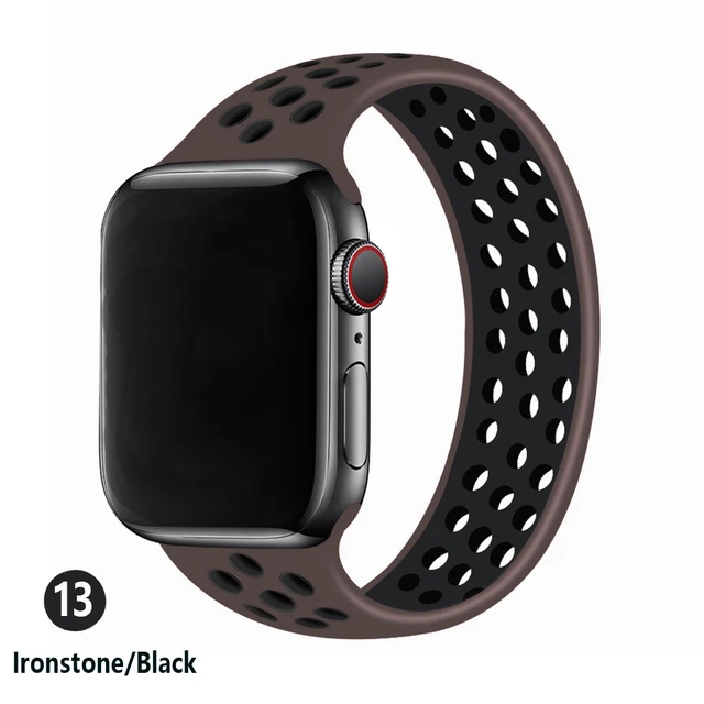 Solo Loop strap For Apple Watch Band 44mm 40mm 38mm 42mm Breathable silicone Elastic Belt bracelet band iWatch Series 3 4 5 SE 6 ironstone
