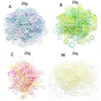 

20g Mixed Moon Star Resin Fillings ABS Pearl Bow Heart Flatback Resin Cabochons Shaker Pendants Molds Fillers Jewelry