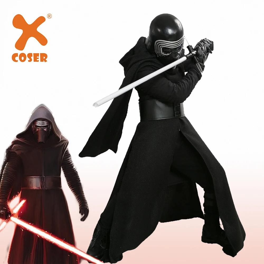 XCOSER, Kylo Ren, костюм для косплея, версия V3, костюм из фильма VII, злодей, наряд для косплея, черное нарядное платье, костюм на Хэллоуин