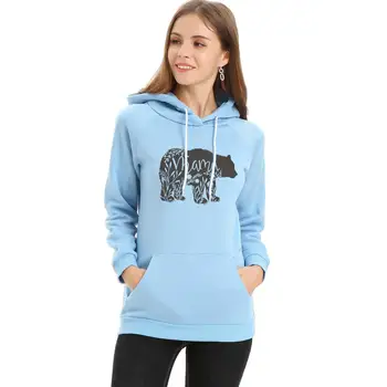 

New fashion printing loose casual long sleeve hooded women's Sweatshirt