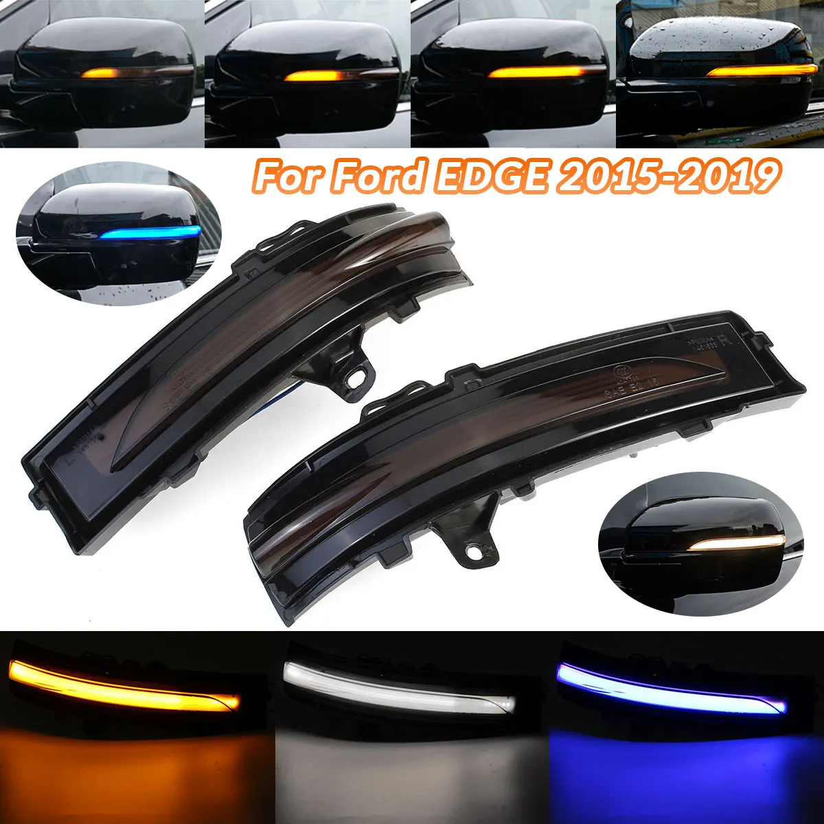 QKLsudua 2pcs Dynamic Sequential Blink Compatible with Ford Edge 2015