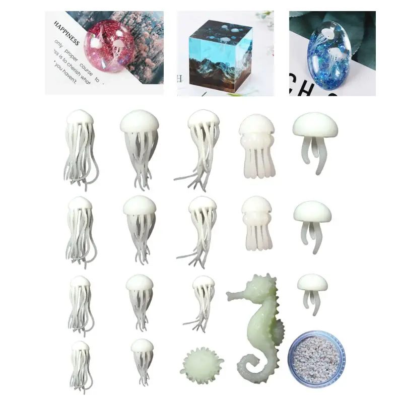 

DIY Epoxy Filler Mini Jellyfish Hippocampus Puffer Starfish Sand Shape Filling Material Crafts Jewelry Making Accessories