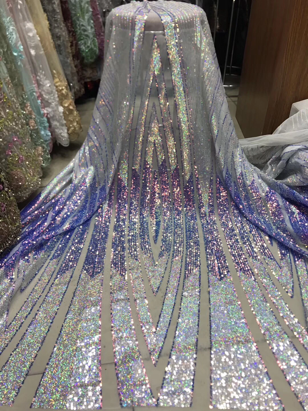 Последние хлопковые африканские нигерийские сухие кружевные ткани высокого