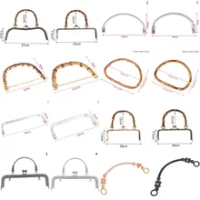 1PC Metal Wood DIY Purse Kiss Clasp Lock Frame For Handmade Handbag Clasp Lock With Bamboo Handle Clutch Bag Handbag Accessories