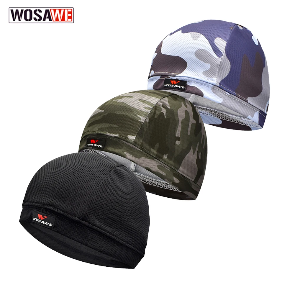WOSAWE Breathable Cycling Cap Under Helmet Quick-Dry Bike Helmet Liner Cycling Beanie Caps Motorcycle Bicycle Hearwear Hat