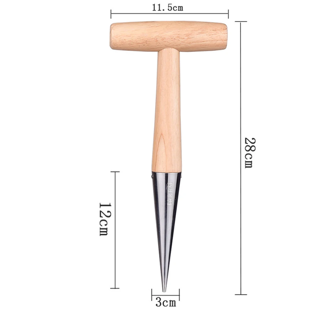 Переносные Дырокол из нержавеющей стали садовый Деревянный Ручка Открытый практичный аксессуар инструменты семена растений сеялка Диббер ослабление почвы