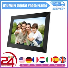 A10 wifi digital photo frame 10.1 Polegada hd ips tela lcd quadro suporte relógio/calendário/música/foto/vídeo para feliz natal presente