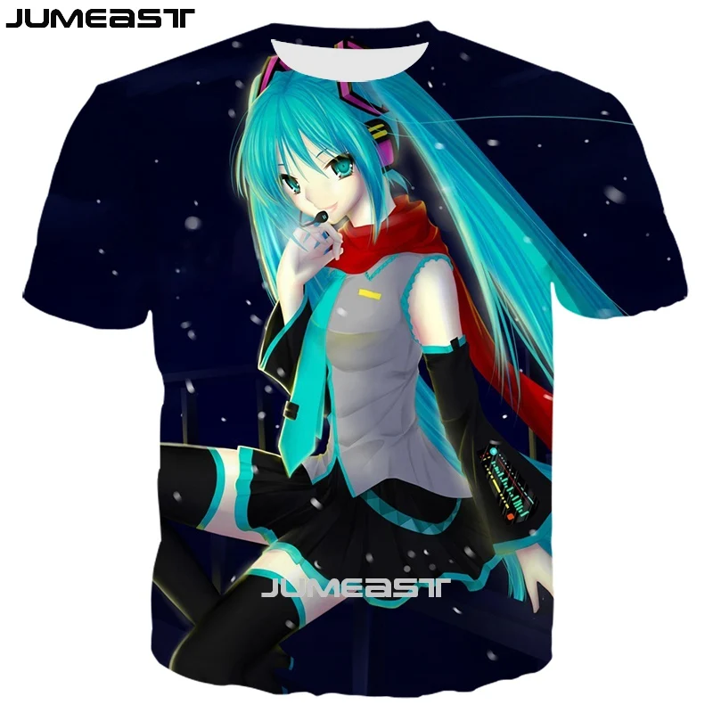 Бренд Jumeast, Мужская/женская футболка с 3D принтом, Аниме Vocaloid Hatsune Miku, короткий рукав, новинка, футболка, спортивный пуловер, летние топы, футболки - Цвет: 14