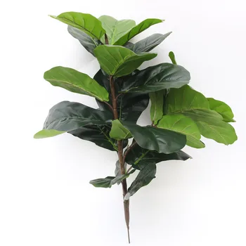 

122cm Large Artificial Banyan Tree Branch Green Tropical Plants Plastic Palm Tree Leaves Indoor Potted Home Garden Autumn Decor