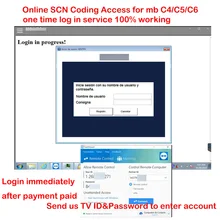 Um tempo de login em linha scn codificação para mb estrela c4 ferramenta de diagnóstico sd c5 sd conectar compacto c6 para mb carros programação