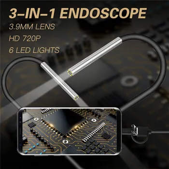 

2M USB Ear Otoscope 3.9mm Type-c Interface Ear Digital Endoscope Earwax Cleansing Tool for USB-C Android PC Interface