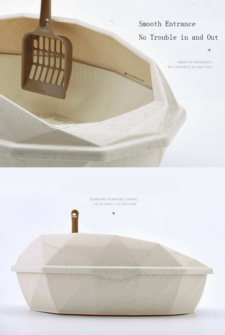 Detachable Plastic Pet Litter Box Semi-closed Anti-Splash Toilet