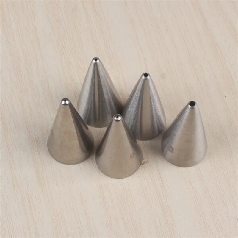 Small Round Icing Piping Nozzles 5Pcs Writing Pastry Nozzle Stainless Confectionery Cream Cake Decorating Tools