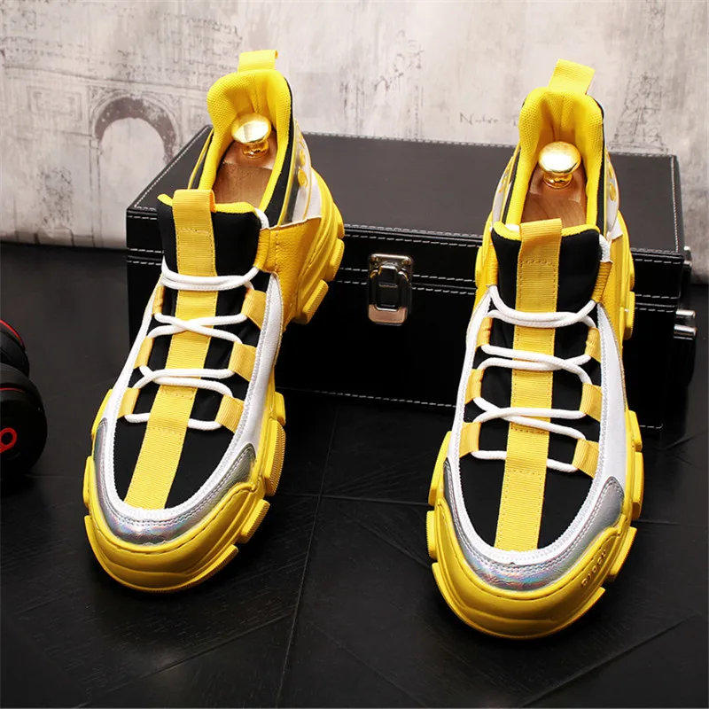 

Men's New Trend Casual Shoes Light Breathable Fashion Sneakers Thick Bottom Mixed Color Vulcanized Shoes 4#15/15D50