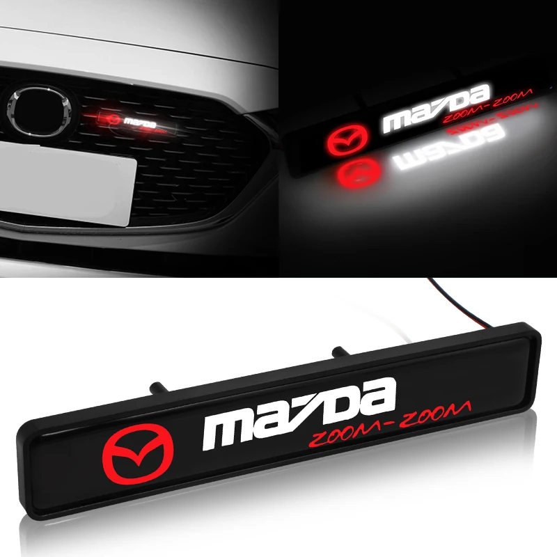 

1pcs Car front hood grille emblem LED decorative lights for Mazdas 5 6 323 626 RX8 7 MX3 MX5 Atenza Axela Car goods Accessories