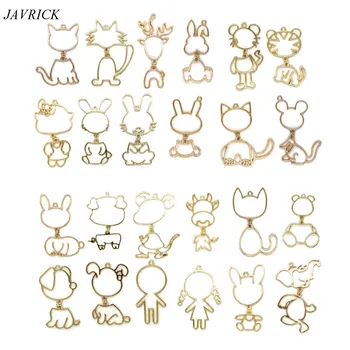 

12Pcs Animal Resin Frame Pendant Bezel Charms Hollow Mold Pendant Jewelry Making