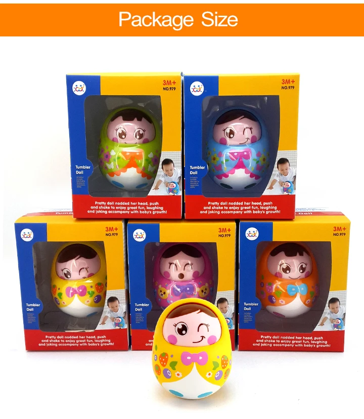 HOLA TOYS 979 Детские игрушки Погремушки для кистей матлиошка тумблер кукла сладкий Колокольчик музыка Roly-poly Обучающие Развивающие игрушки для подарков
