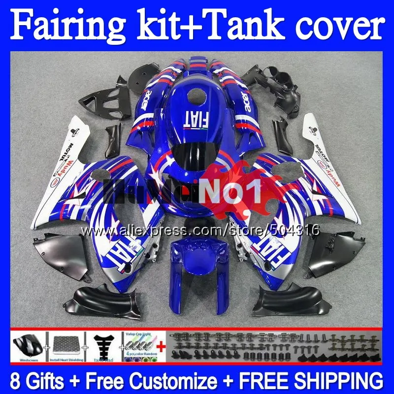 YZF-600R для YAMAHA YZF 600R 1996 1997 1998 1999 2000 2001 38MC. 84 YZF600R Thundercat 96 97 98 99 00 01 02 белого и синего цвета обтекатели