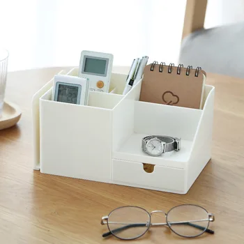 

Desk Office Organizer Storage Holder Desktop Pencil Pen Sundries Badge Box Stationery Office School Supplies