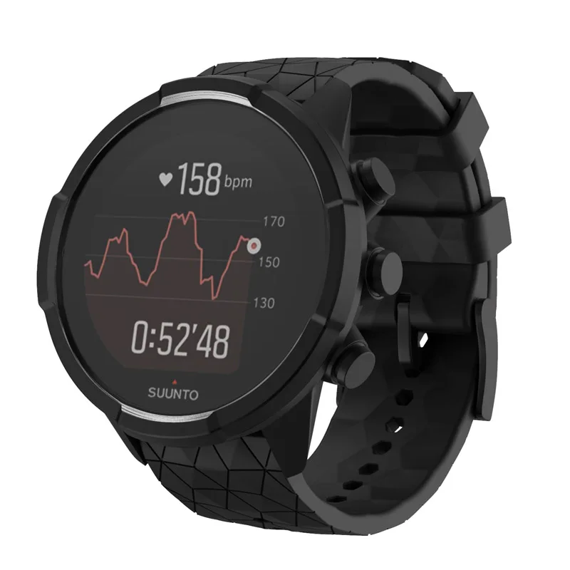 Black ГОРЯЧИЙ ремешок Смарт часы ремешок силиконовый замена для Suunto 9 Baro медь hh88 - Цвет ремешка: Black