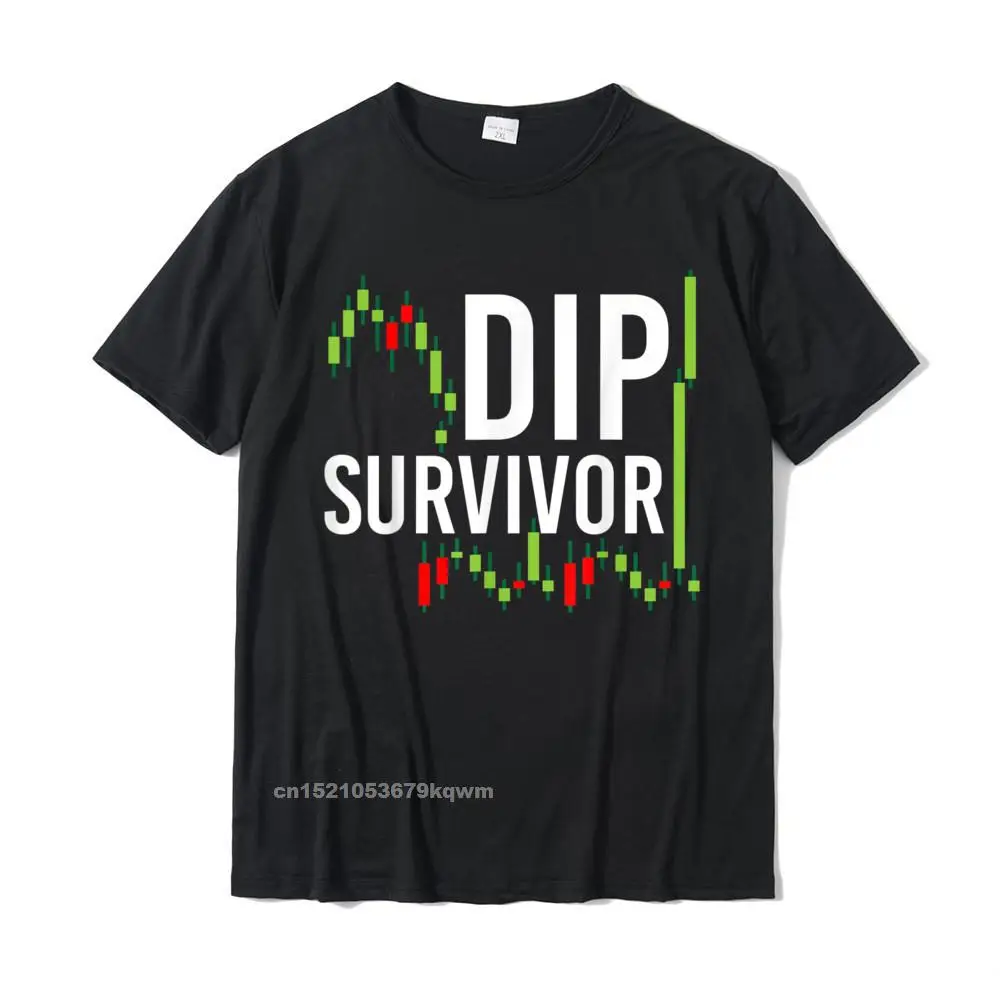 Tees Tee-Shirt Gift April FOOL DAY Short Sleeve 100% Cotton Fabric O Neck Adult Tshirts Simple Style 2021 New Fashion Funny Day Trader Gifts Day Trading - Dip Survivor T-Shirt__4319 black