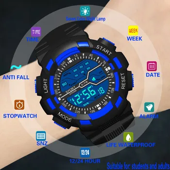 

MultiFunction Sports Watch Men Fashion Colorful Luminous Electronic Watch Men's Life Waterproof Military Watch reloj hombre 2020