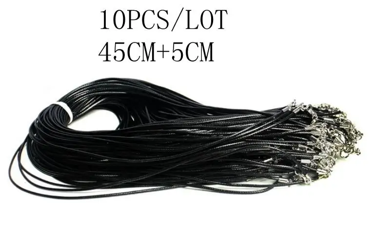 10PCS Black Cord ASHMITA 7 Чакра целебные кристаллы ожерелье подвесной рейки камень энергия заостренный придавая гадание Маятник для женщин ювелирные изделия - Окраска металла: 10PCS Black Cord
