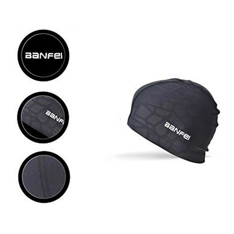 Nylon Fabric Waterproof Swimming Cap Long Hair Swim Pool Hat for Adult Unisex TR 