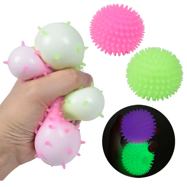 New TPR Flour Vent Ball Luminous Flour Ball Tofu Ball 6cm No Net Burr Pinch Music Decompression Ball  Glow In The Dark 5
