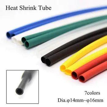 

14mm 15mm 16mm Heat Shrink Tube Heatshrink Tubing Black Red Transparent Clear Yellow Blue Green White Cable Sleeve Wrap Wire
