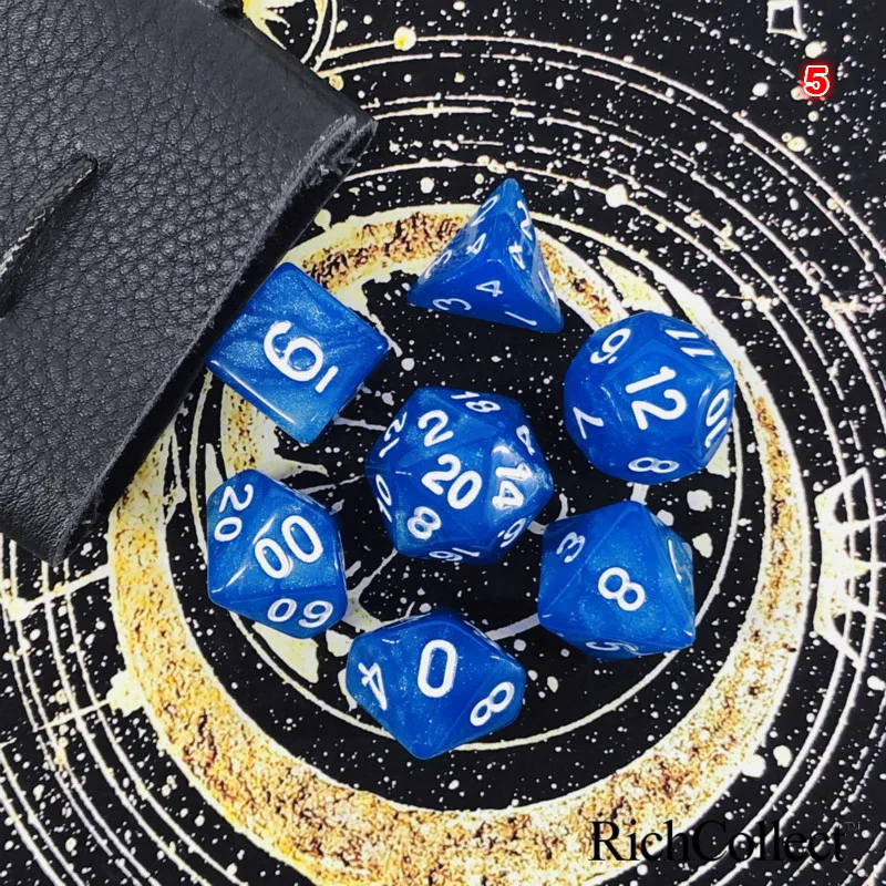 7 шт./компл. синий серий дракон и подземелья акриловые TRPG Ктулху COC настольные игры